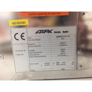 MKS Astex Semozon 90.2 HP Ozone Generator